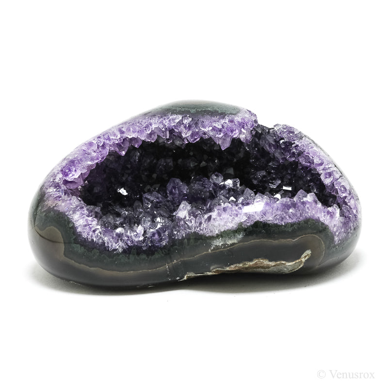 Amethyst with Agate Polished/Natural Heart from Uruguay | Venusrox