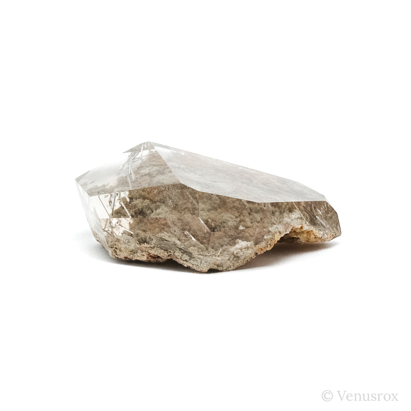 Silver Rutilated/Lodalite/Smoky Quartz Part Polished/Part Natural Crystal from Brazil