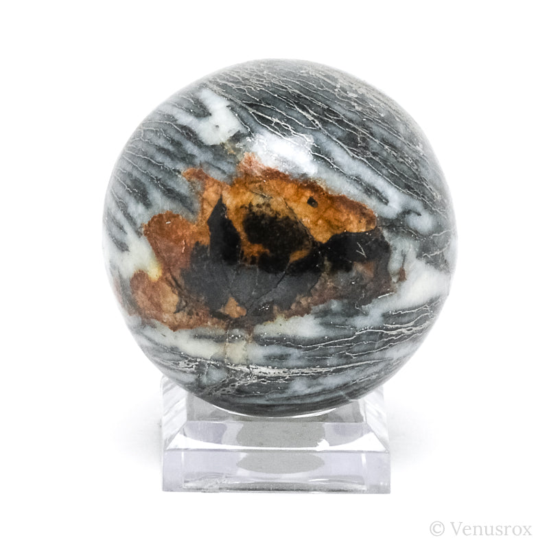 'Feather' Pyrite (Pyrite after Pyrrhotite Pseudomorph) Sphere from the Pfaffenberg Mine, Neudorf, Harzgerode, Harz, Saxony-Anhalt, Germany | Venusrox