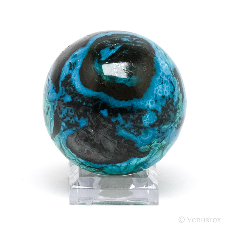 Chrysocolla with Malachite Polished Sphere from the Democratic Republic of the Congo | Venusrox