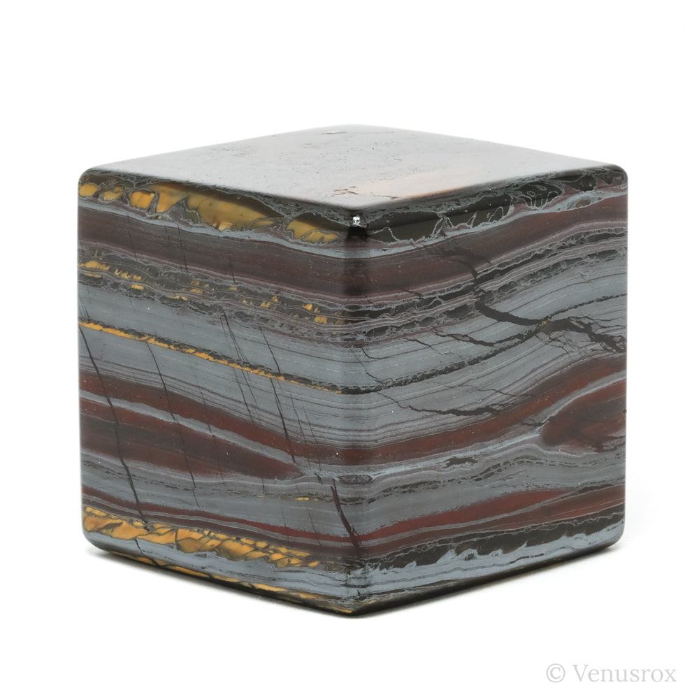 Red Jasper with Hematite & Tigers Eye Polished Cube from India | Venusrox