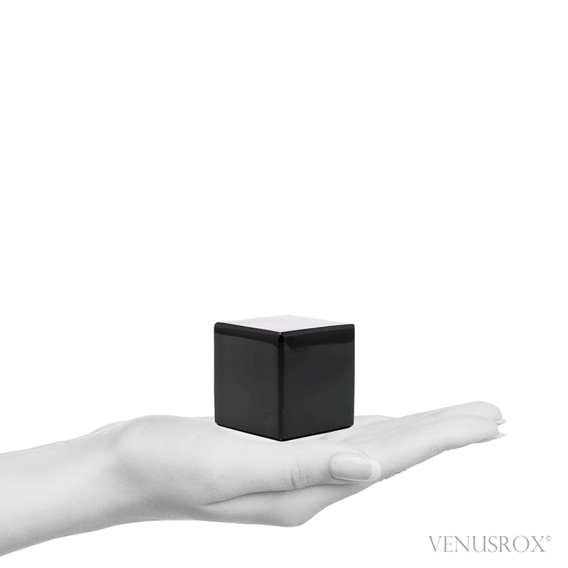Black Obsidian Polished Cube from Mexico | Venusrox