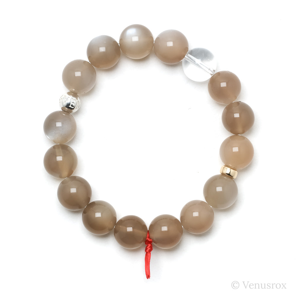 Grey/Brown Moonstone Bead Bracelet from India | Venusrox