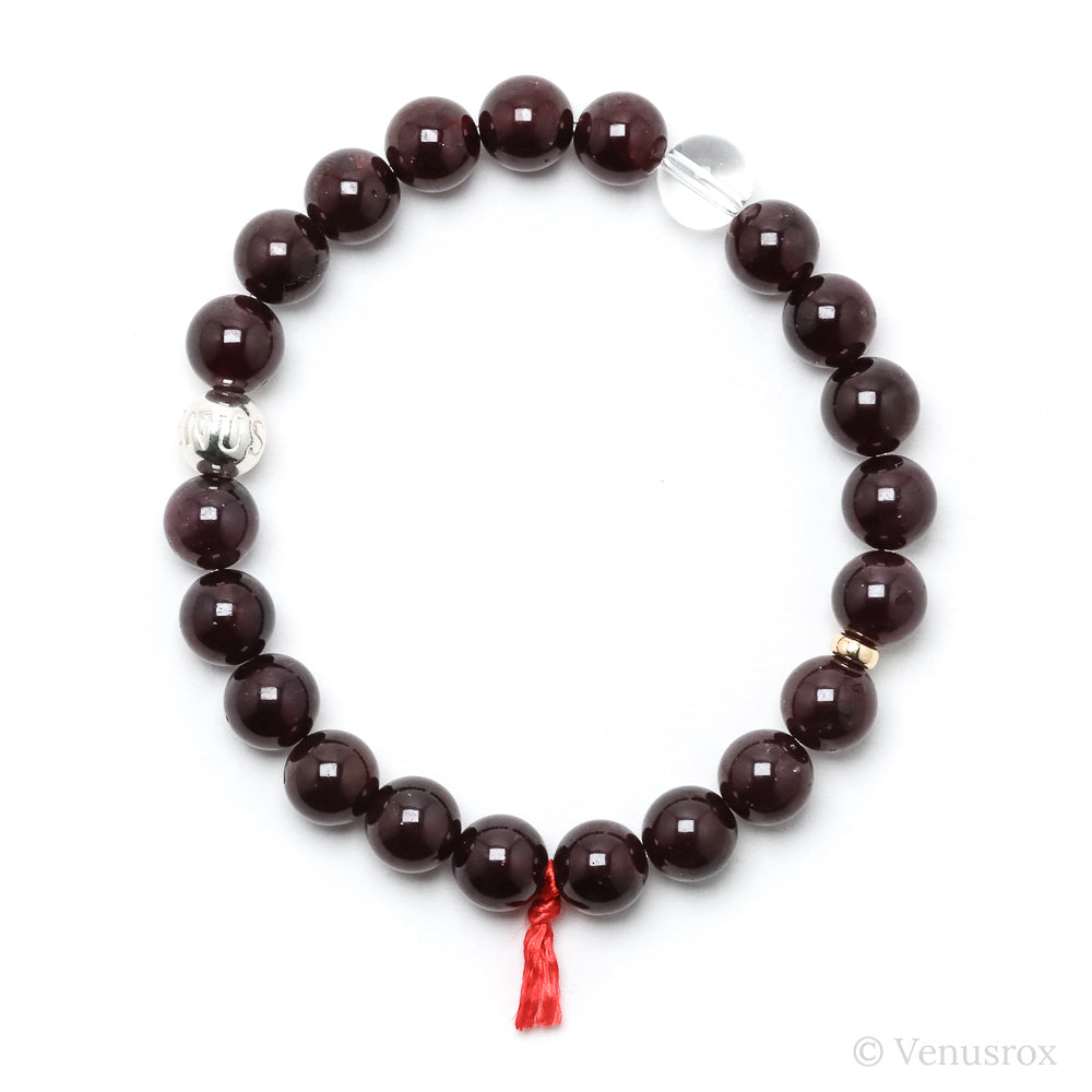 Star Almandine Garnet Bead Bracelet from India | Venusrox