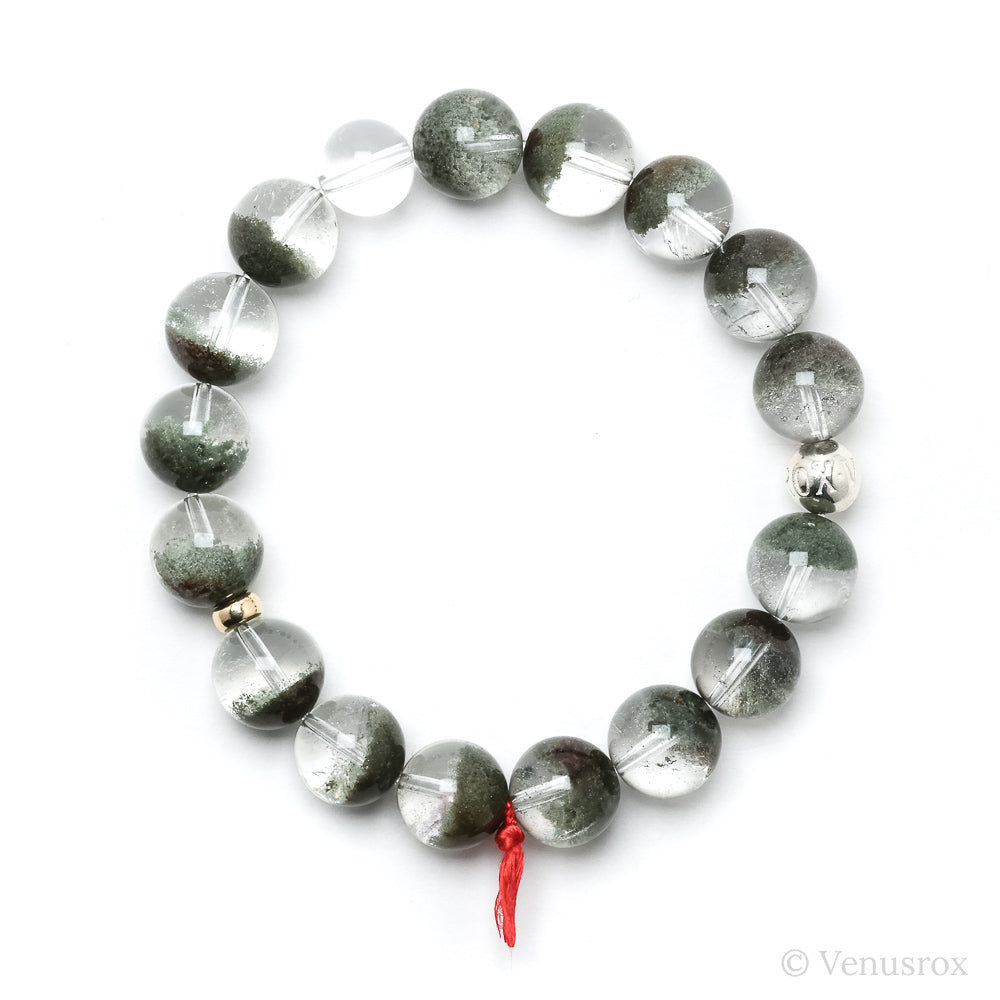 Chlorite Phantom Quartz Bead Bracelet from Brazil | Venusrox
