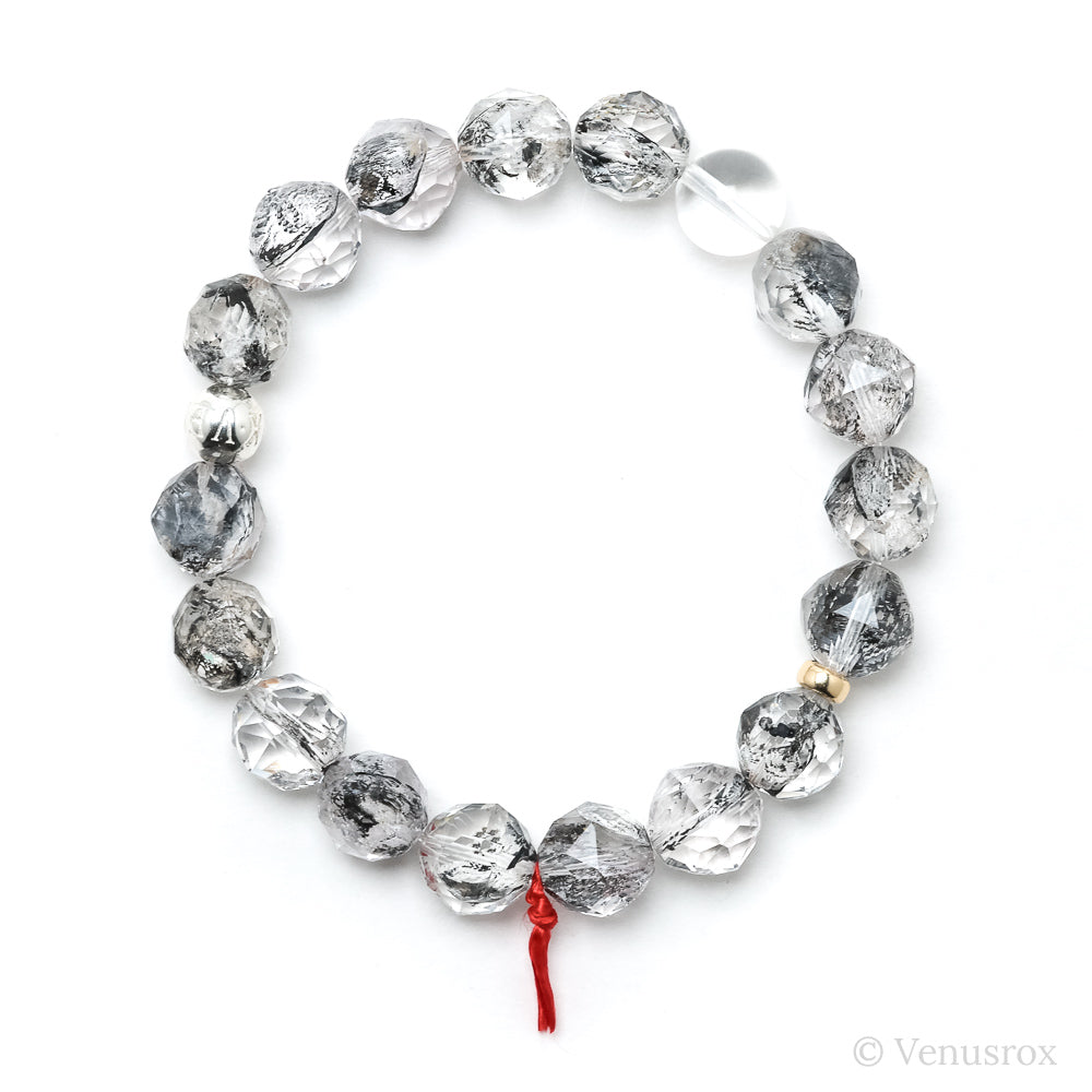 Clear Quartz with Carbon Inclusions Bracelet from Pakistan | Venusrox