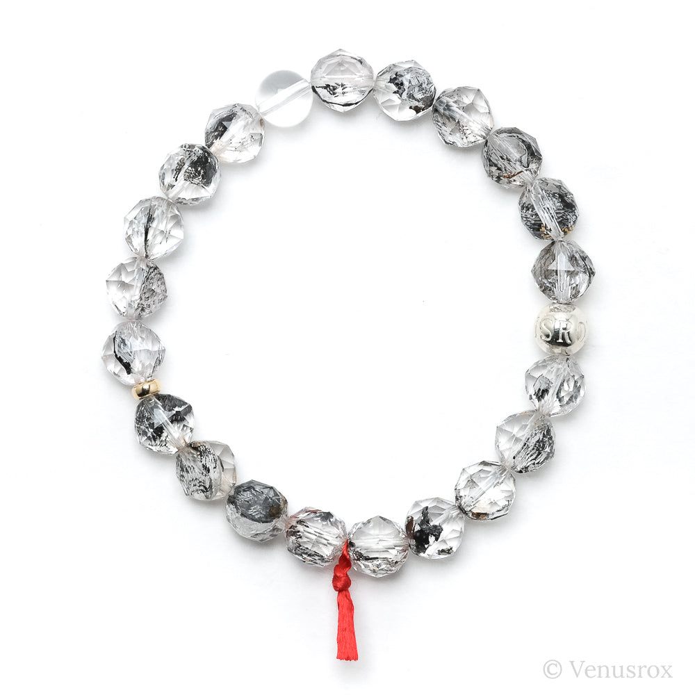 Clear Quartz with Carbon Inclusions Bracelet from Pakistan | Venusrox