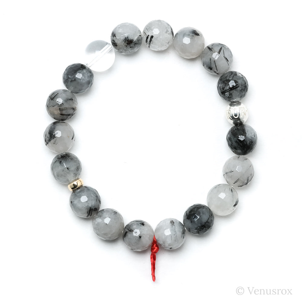 Tourmalinated Quartz Bead Bracelet from Brazil | Venusrox