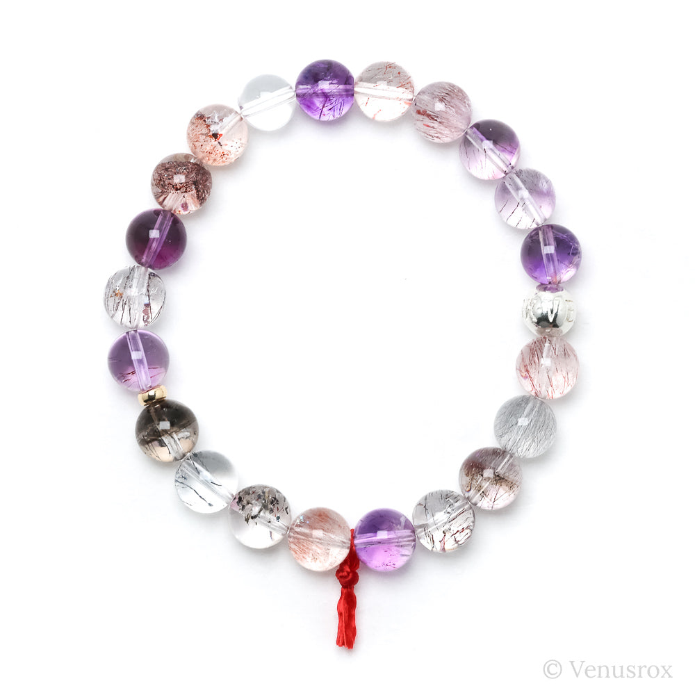 Quartz with Amethyst, Goethite & Hematite Bracelet from Brazil | Venusrox