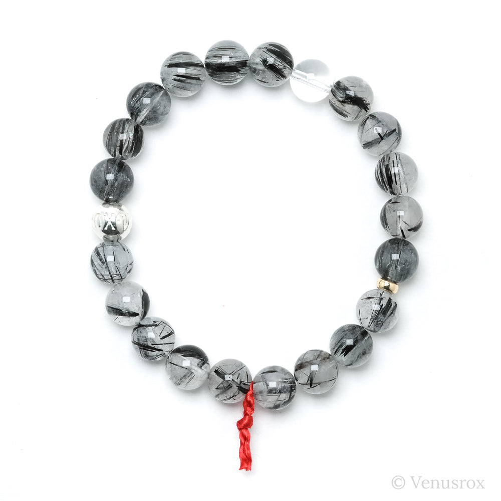 Tourmalinated Quartz Bead Bracelet from Brazil | Venusrox