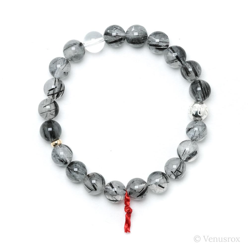 Tourmalinated Quartz Bead Bracelet from Brazil | Venusrox