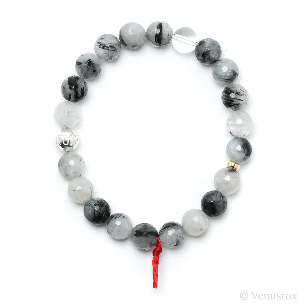 Tourmalinated Quartz Bead Bracelet from Brazil | Venusrox