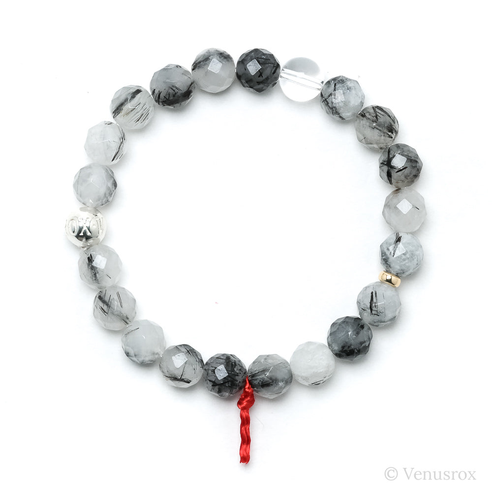 Tourmalinated Quartz Bead Bracelet from Brazil | Venusrox
