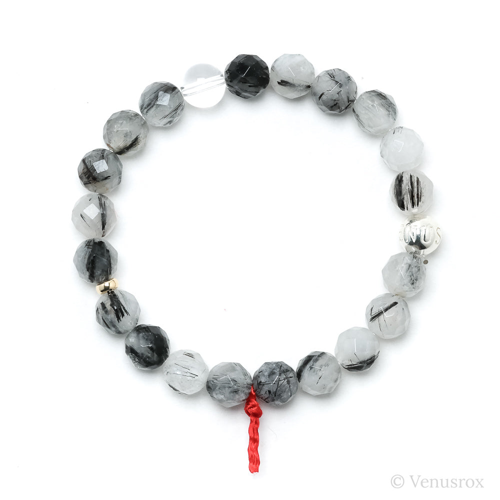 Tourmalinated Quartz Bead Bracelet from Brazil | Venusrox
