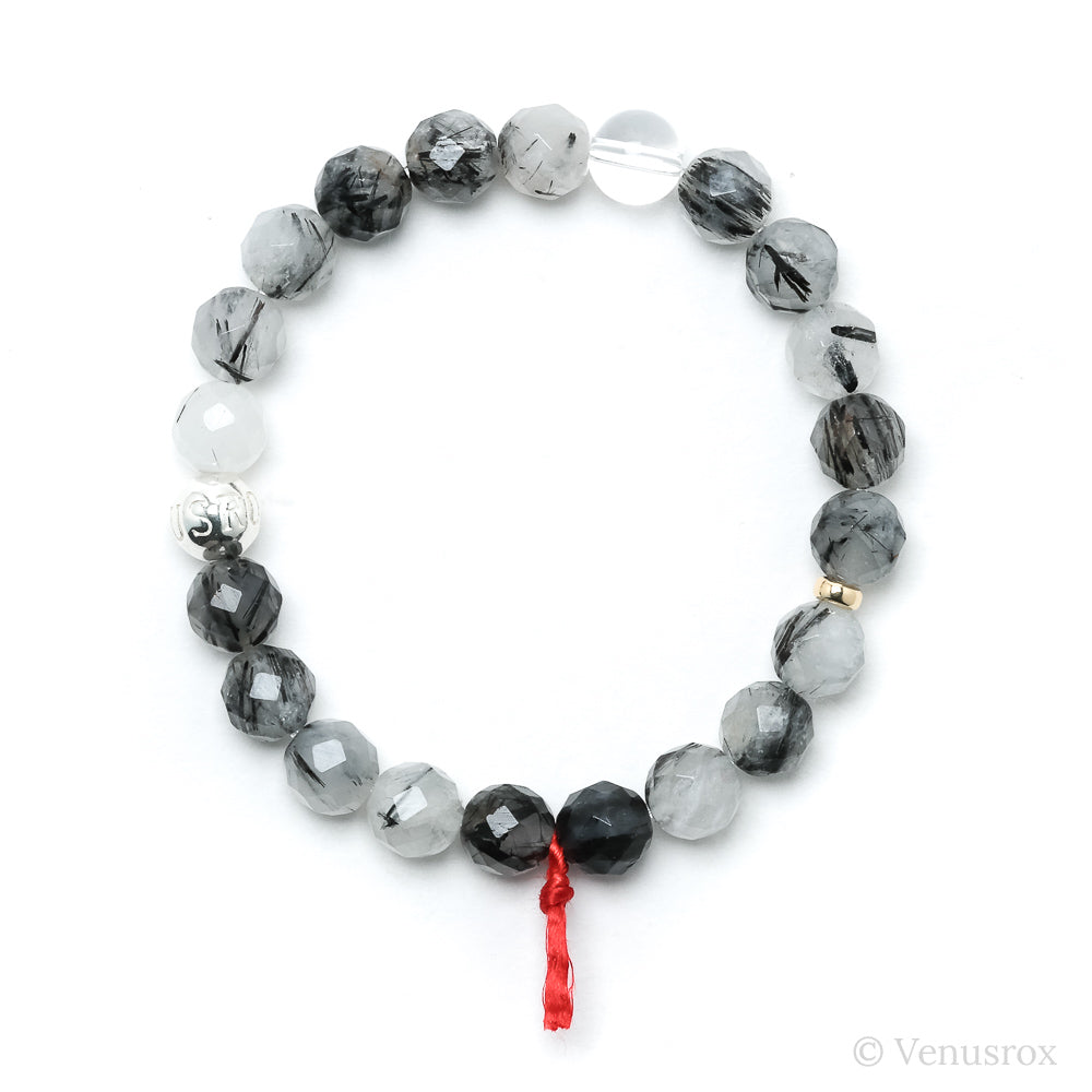 Tourmalinated Quartz Bead Bracelet from Brazil | Venusrox