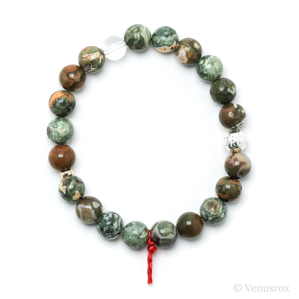 Rhyolite (Rainforest Jasper) Bead Bracelet from Australia | Venusrox