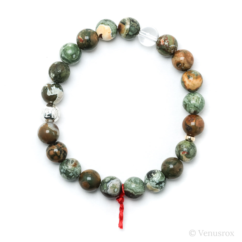 Rhyolite (Rainforest Jasper) Bead Bracelet from Australia | Venusrox