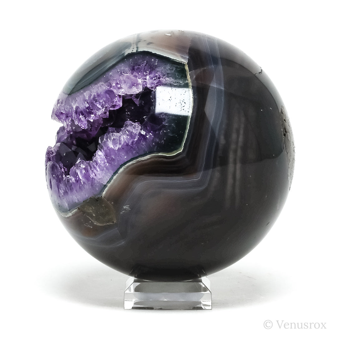 Amethyst with Agate Geode Sphere from Brazil | Venusrox