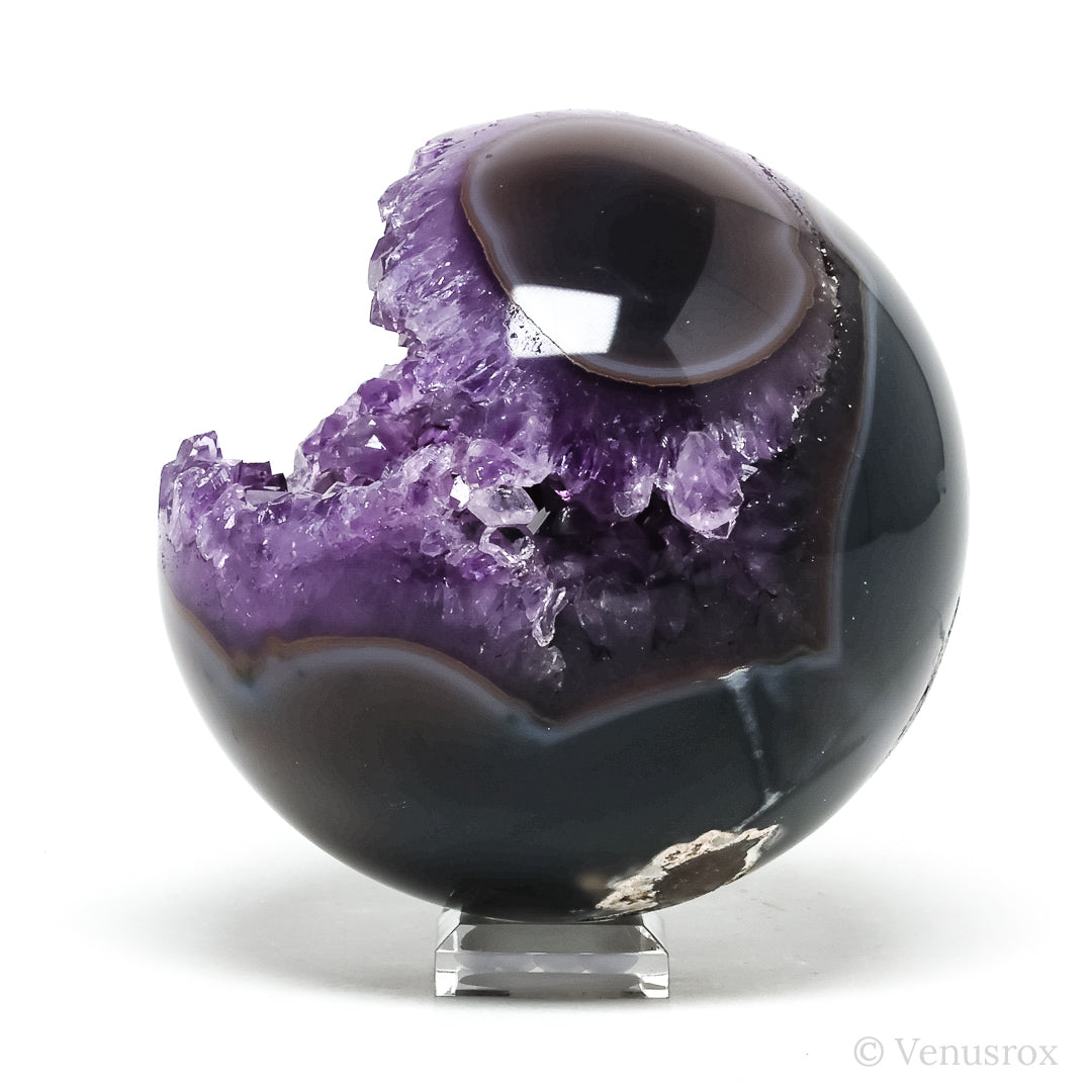 Amethyst with Agate Geode Sphere from Brazil | Venusrox