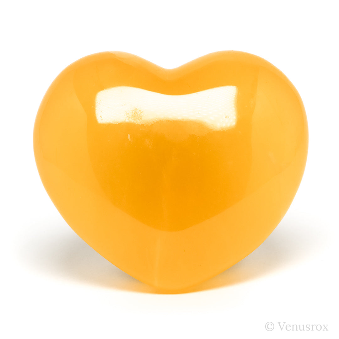 Orange Calcite Polished Heart from Utah, USA | Venusrox