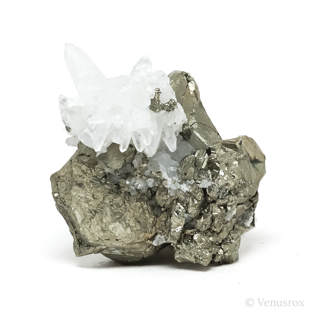 Pyrite with Quartz Natural Cluster from the Huanzala Mine, Huallanca District, Huánuco Department, Peru | Venusrox