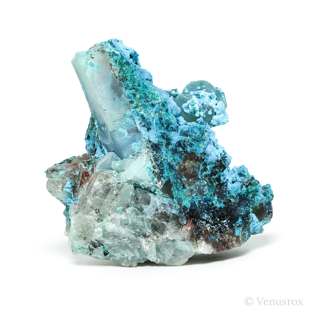 Chrysocolla on Quartz Natural Crystal Specimen from Peru | Venusrox