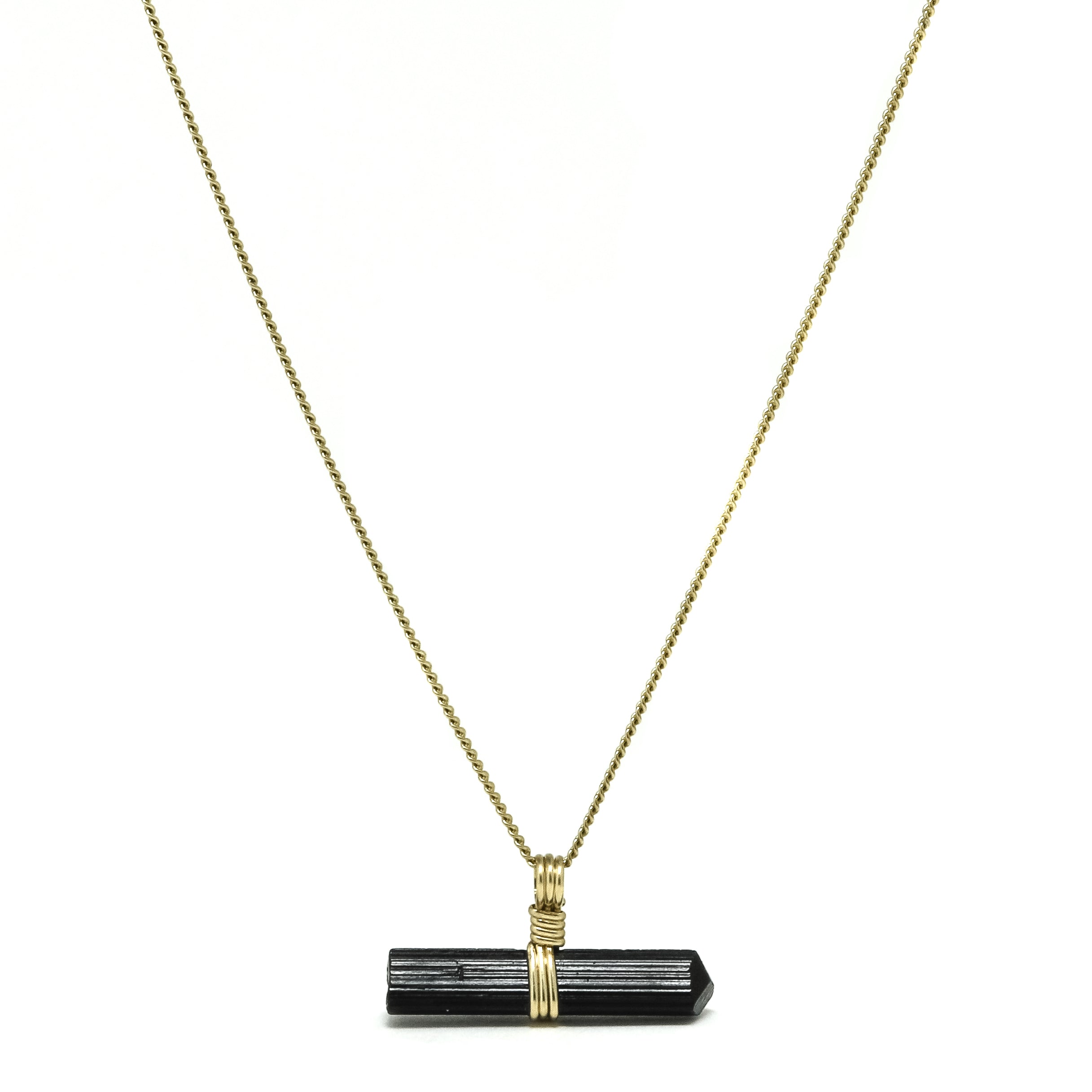 Black Tourmaline Natural Double Terminated Crystal Pendant from Brazil | Venusrox
