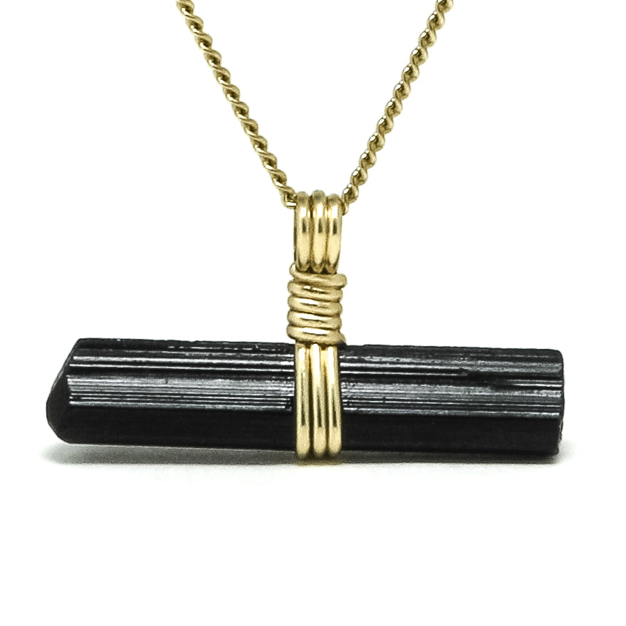 Black Tourmaline Natural Double Terminated Crystal Pendant from Brazil | Venusrox