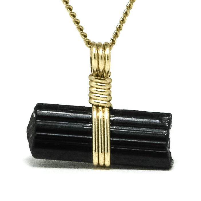 Black Tourmaline Natural Double Terminated Crystal Pendant from Brazil | Venusrox