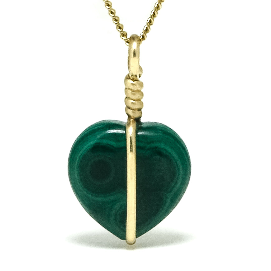 Malachite Polished Heart Pendant from the Democratic Republic of Congo | Venusrox