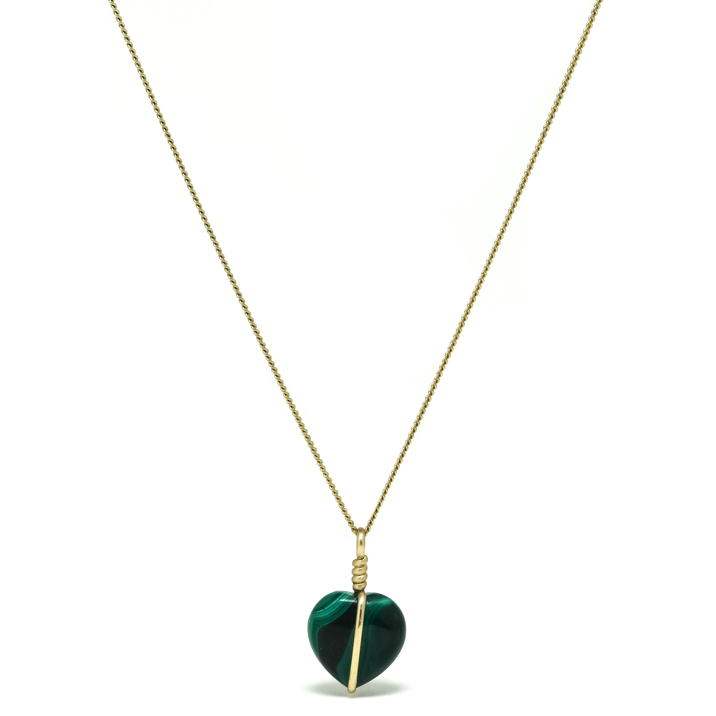 Malachite Polished Heart Pendant from the Democratic Republic of Congo | Venusrox