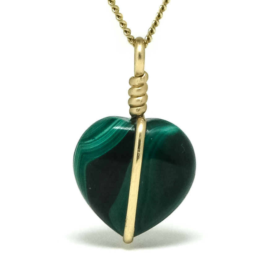Malachite Polished Heart Pendant from the Democratic Republic of Congo | Venusrox