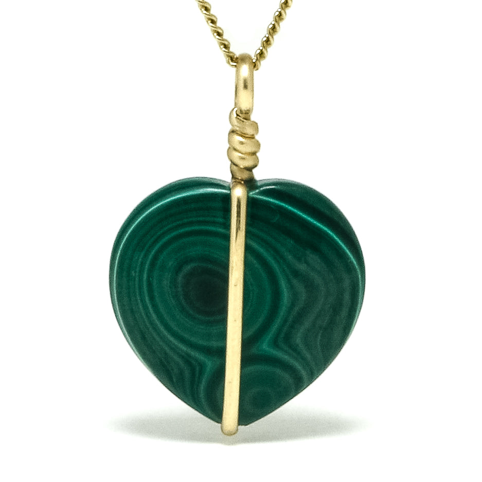 Malachite Polished Heart Pendant from the Democratic Republic of Congo | Venusrox