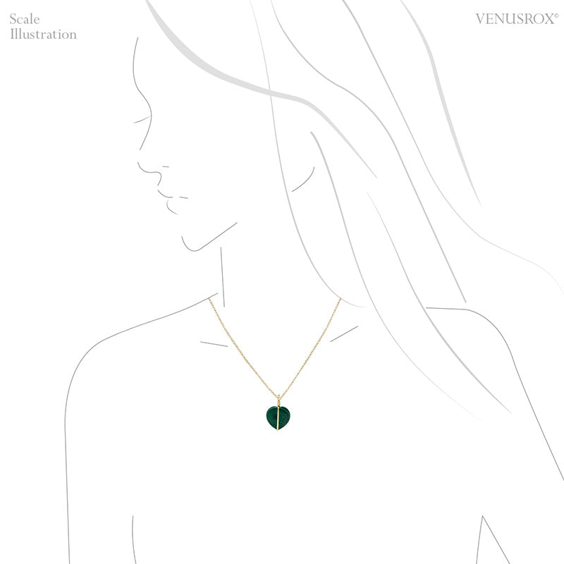 Malachite Polished Heart Pendant from the Democratic Republic of Congo | Venusrox