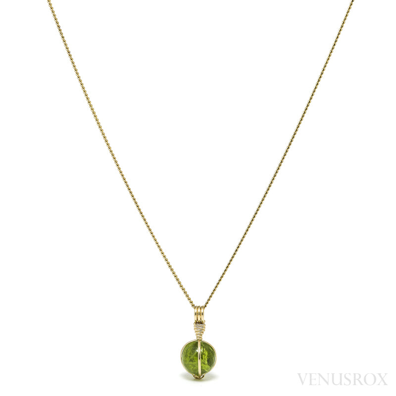Peridot Polished Sphere Pendant from the Kaghan Valley, Pakistan | Venusrox