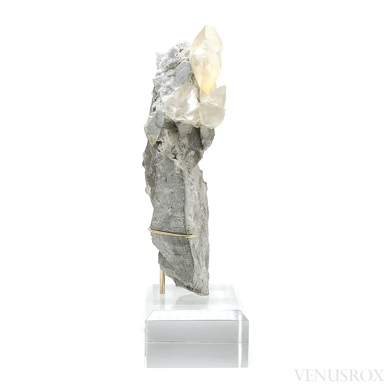 Stellar Beam Calcite on Matrix Natural Crystal from the Elmwood Mine, Tennessee, USA, mounted on a bespoke stand | Venusrox