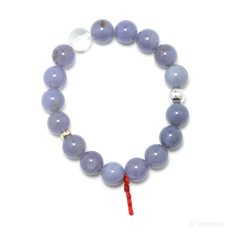 Blue Chalcedony Bead Bracelet from Malawi | Venusrox