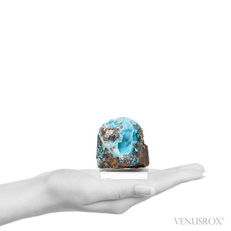 Chrysocolla with Clear Quartz & Calcite on Matrix Natural Crystal | Venusrox