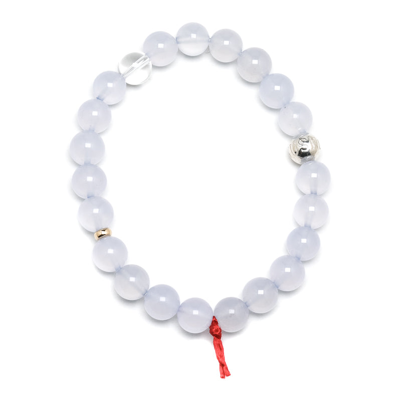 Blue Chalcedony Bead Bracelet from Malawi | Venusrox