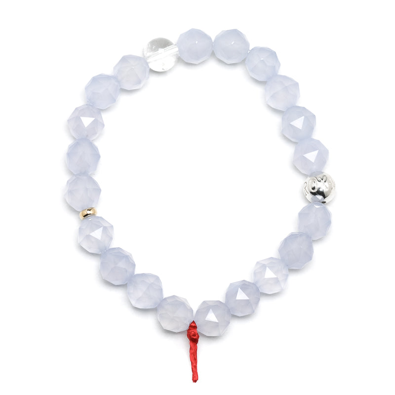 Blue Chalcedony Bead Bracelet from Malawi | Venusrox