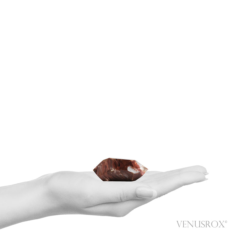 Amphibole Quartz Double Terminated Polished Point from Brazil | Venusrox