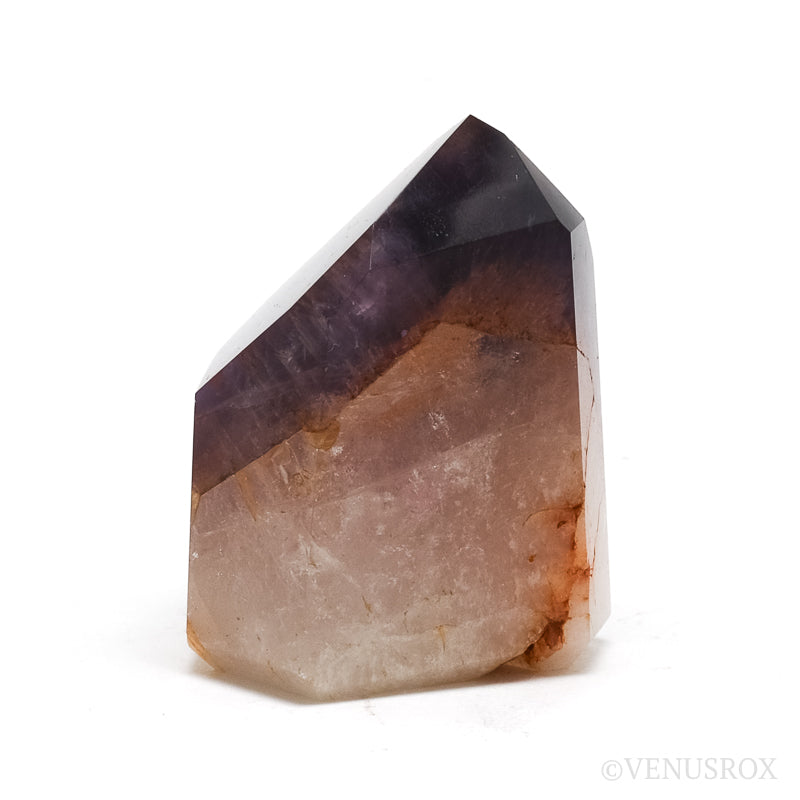 Amethyst with Hematite Phantom in Clear Quartz Polished Point from Cristalina, Goiás, Brazil | Venusrox