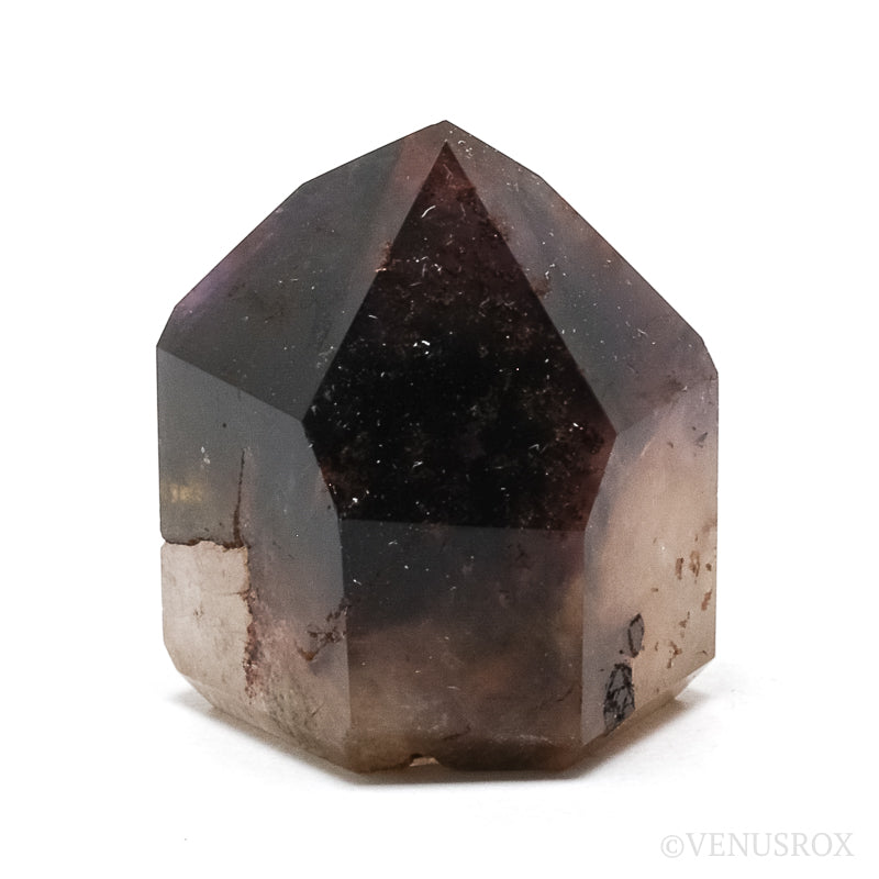 Amethyst with Hematite Phantom in Clear Quartz Polished Point from Cristalina, Goiás, Brazil | Venusrox