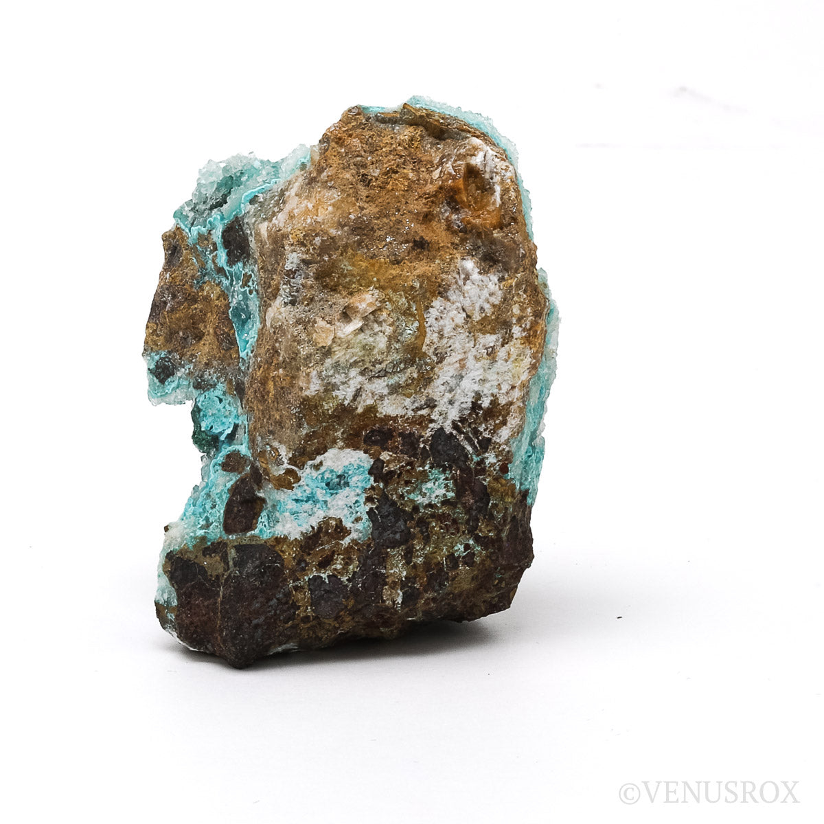 Chrysocolla with Malachite & Quartz Natural Crystal from the Lily Mine, Pisco Umay, Ica, Peru | Venusrox