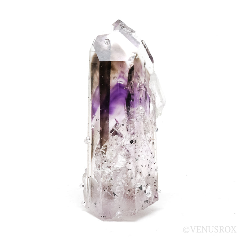 Brandberg Amethyst/Smoky Phantom Quartz with Prehnite Natural Point from the Brandberg Mountains, Namibia | Venusrox