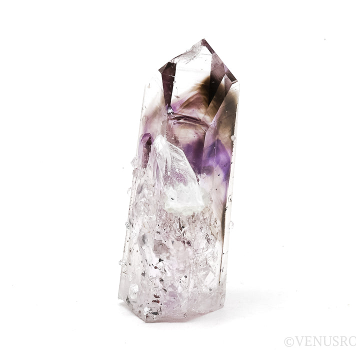 Brandberg Amethyst/Smoky Phantom Quartz with Prehnite Natural Point from the Brandberg Mountains, Namibia | Venusrox