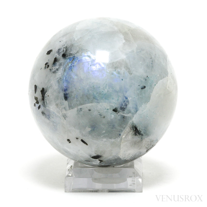 Rainbow Moonstone with Black Tourmaline Polished Sphere from India | Venusrox