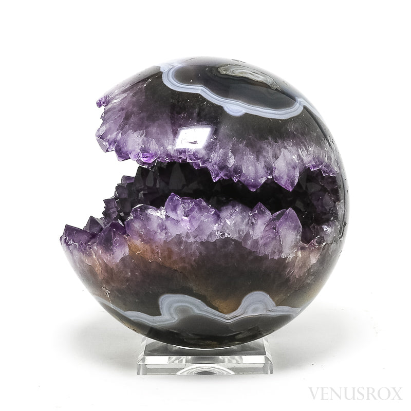 Amethyst with Agate Geode Sphere from Brazil | Venusrox