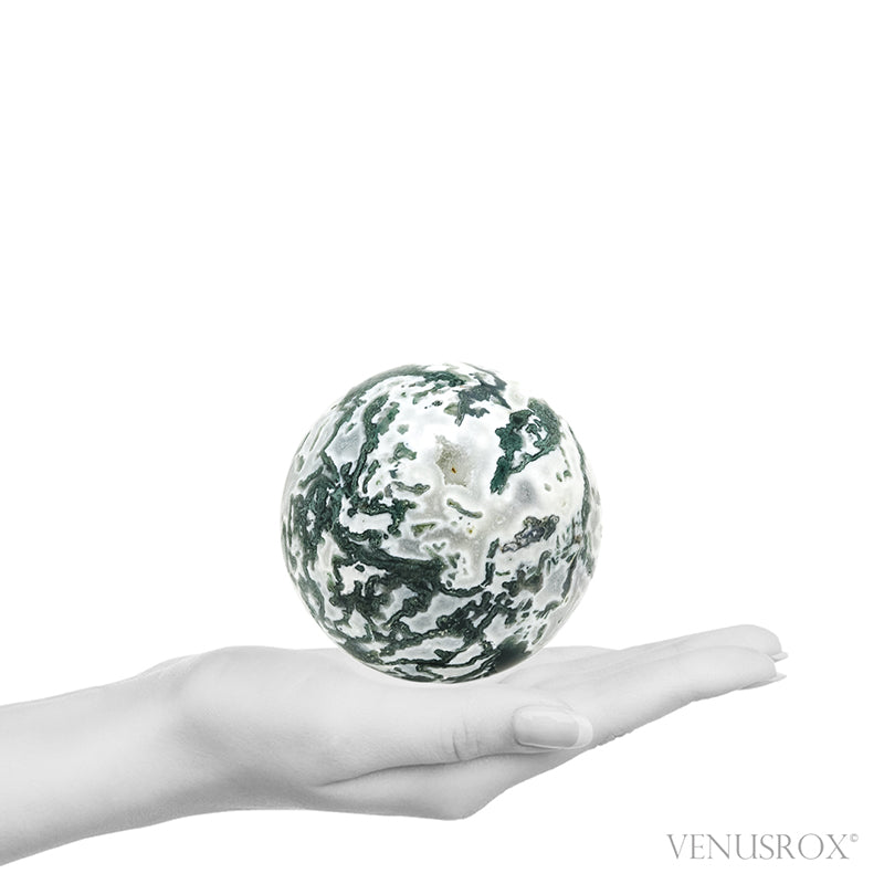 Moss Agate with Quartz Polished Sphere from India | Venusrox