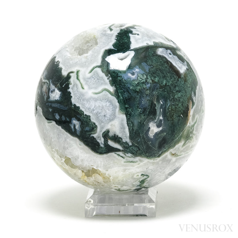 Moss Agate with Quartz Polished Sphere from India | Venusrox